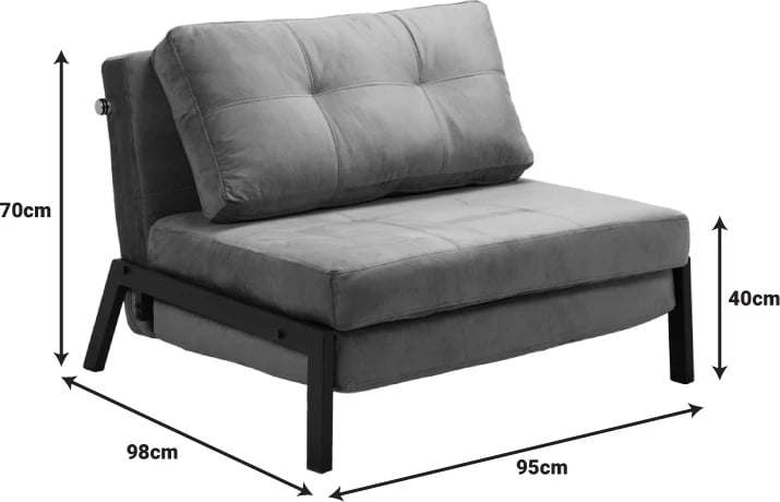 Karrige-shtrat Fancy, pëlhurë kadife, ngjyrë antracit, këmbë metalike të zeza, 95x98x70cm