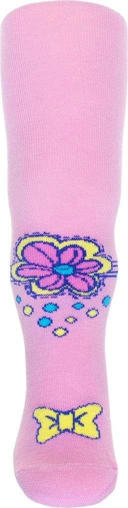 Tights për fëmijë, NEW BABY, Flower Princess, pambuk 80% me ABS antirrëshqitës, madhësi 104 (3-4 vjet), rozë e hapur