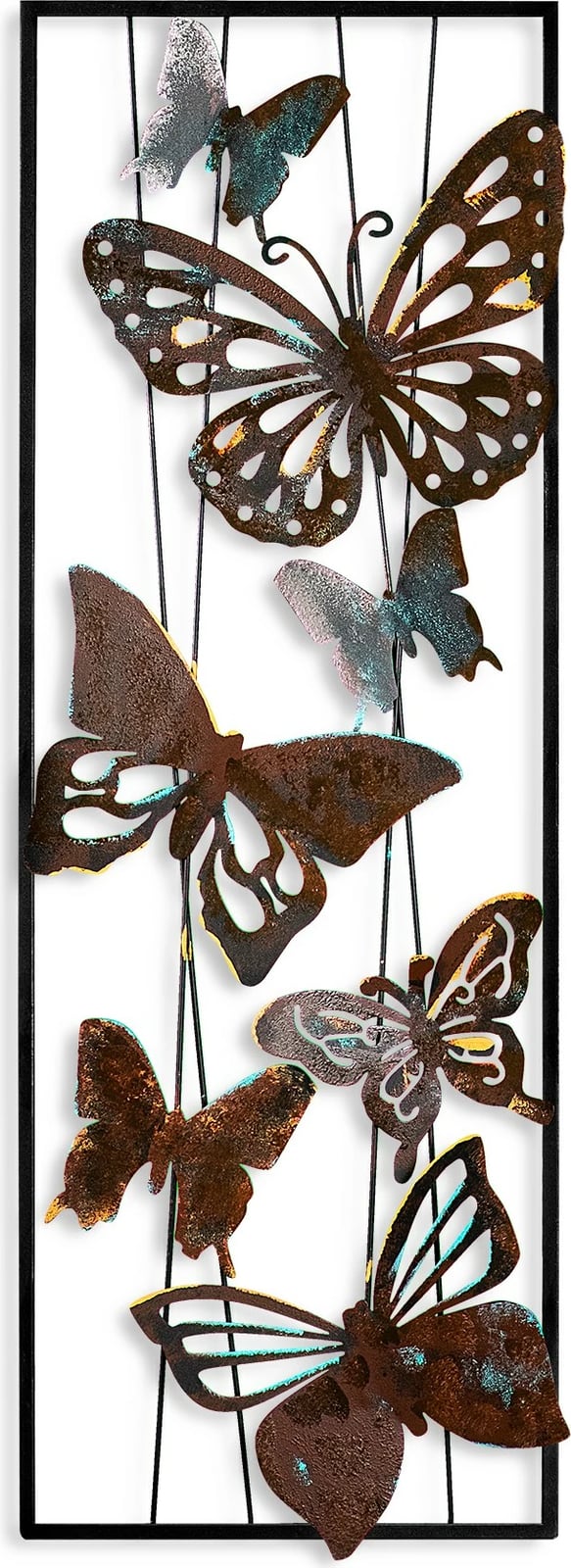 Aksesor metalik dekorativ për mur, flutura, Wallity, Kelebek 3