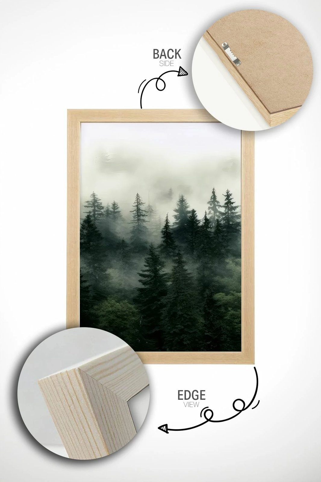 Set pikturash dekorative me kornizë, 2 copë, Wallity, Ersy2Lımodel19-Ahsap