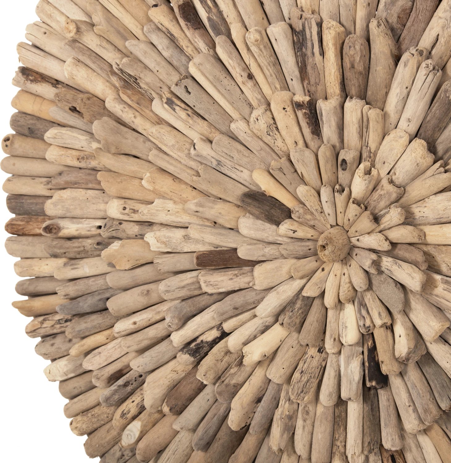 Dekorim muri i rrumbullakët CHIIKI FH4299 prej druri natyral Φ80 cm