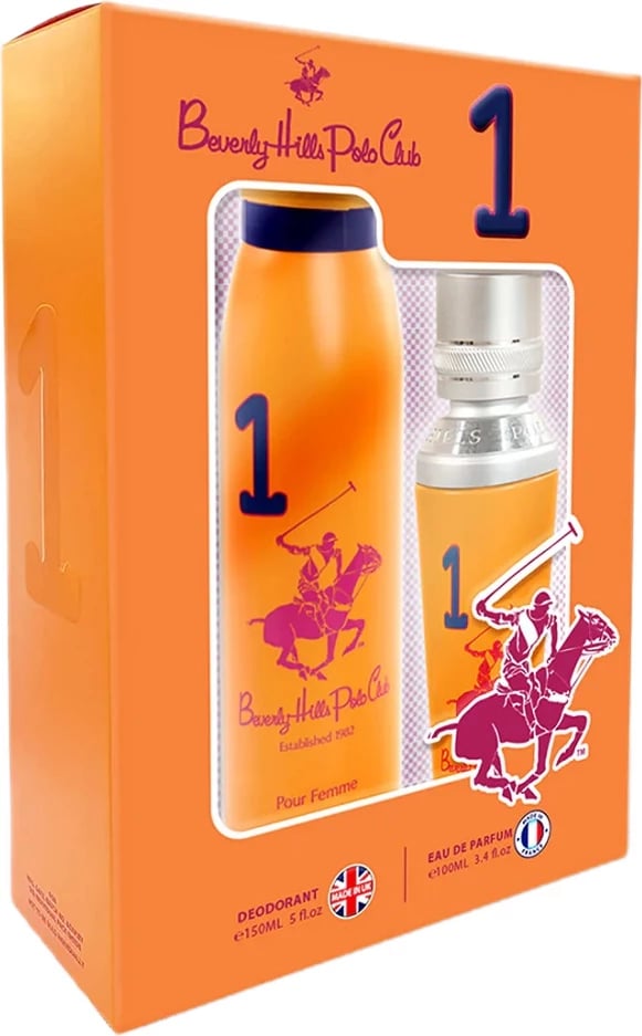 Set Eau de Parfum dhe deodorant për femra Beverly Hills Polo Club Women One, 100ml + 150ml
