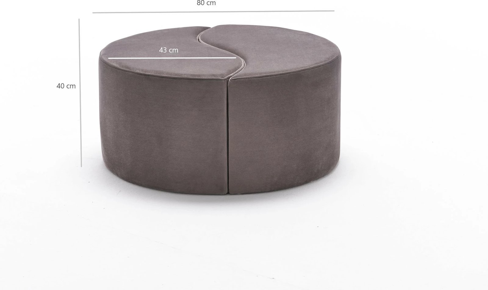 Puf Atelier del Sofa, kadife, ngjyrë mink, 80x40x80cm