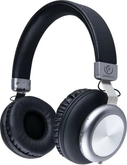 Kufje Bluetooth Rebeltec Mozart, on-ear, me mikrofon, Zezë/Argjendtë