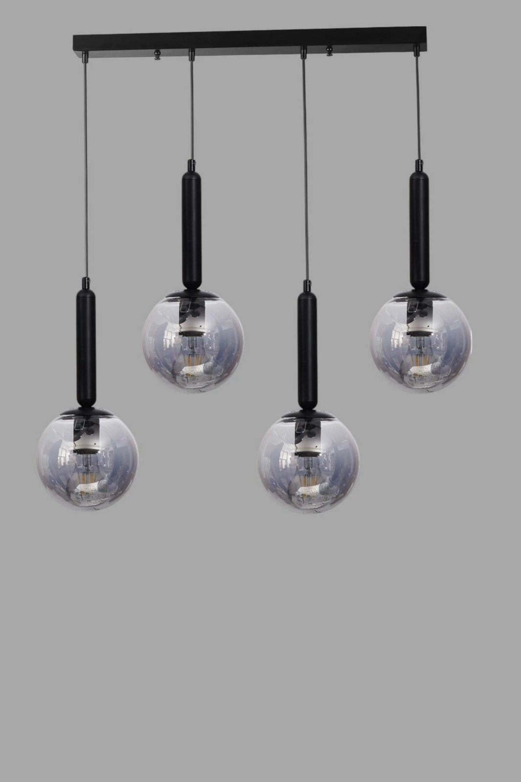 Llambë tavani Opviq, 9059-6, metal dhe xham, ngjyrë gri dhe e zezë