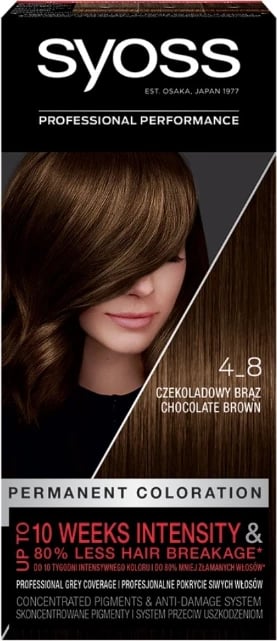 Ngjyrë për flokë Syoss 4-8 Chocolate Brown, 50 ml