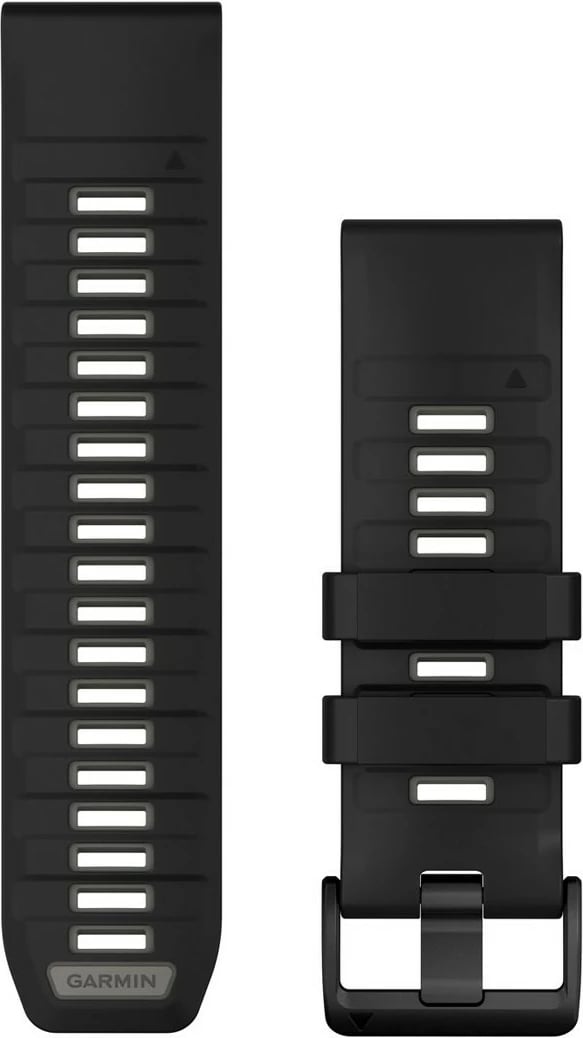 Rrip silikoni Garmin QuickFit 26mm për smartwatch, zi/gri