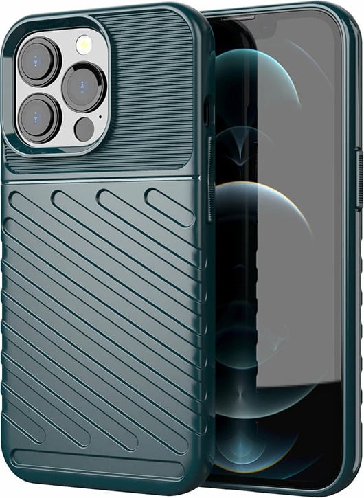 Mbështjellës Hurtel Thunder Case për iPhone 13 Pro, TPU, e gjelbër
