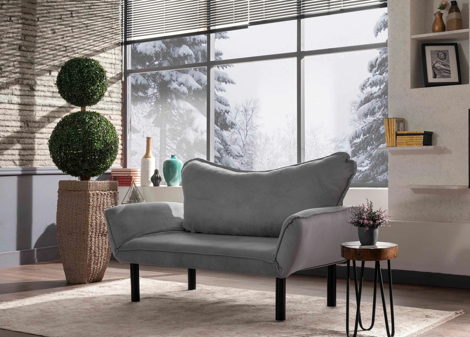 Divan-krevat dy vendësh, ngjyrë gri, Atelier del Sofa, Chatto