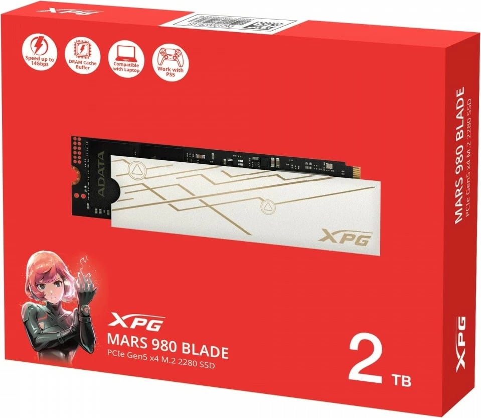 SSD M.2 Adata XPG MARS 980 BLADE, 2TB, PCIe 5.0 x4, për laptop/desktop
