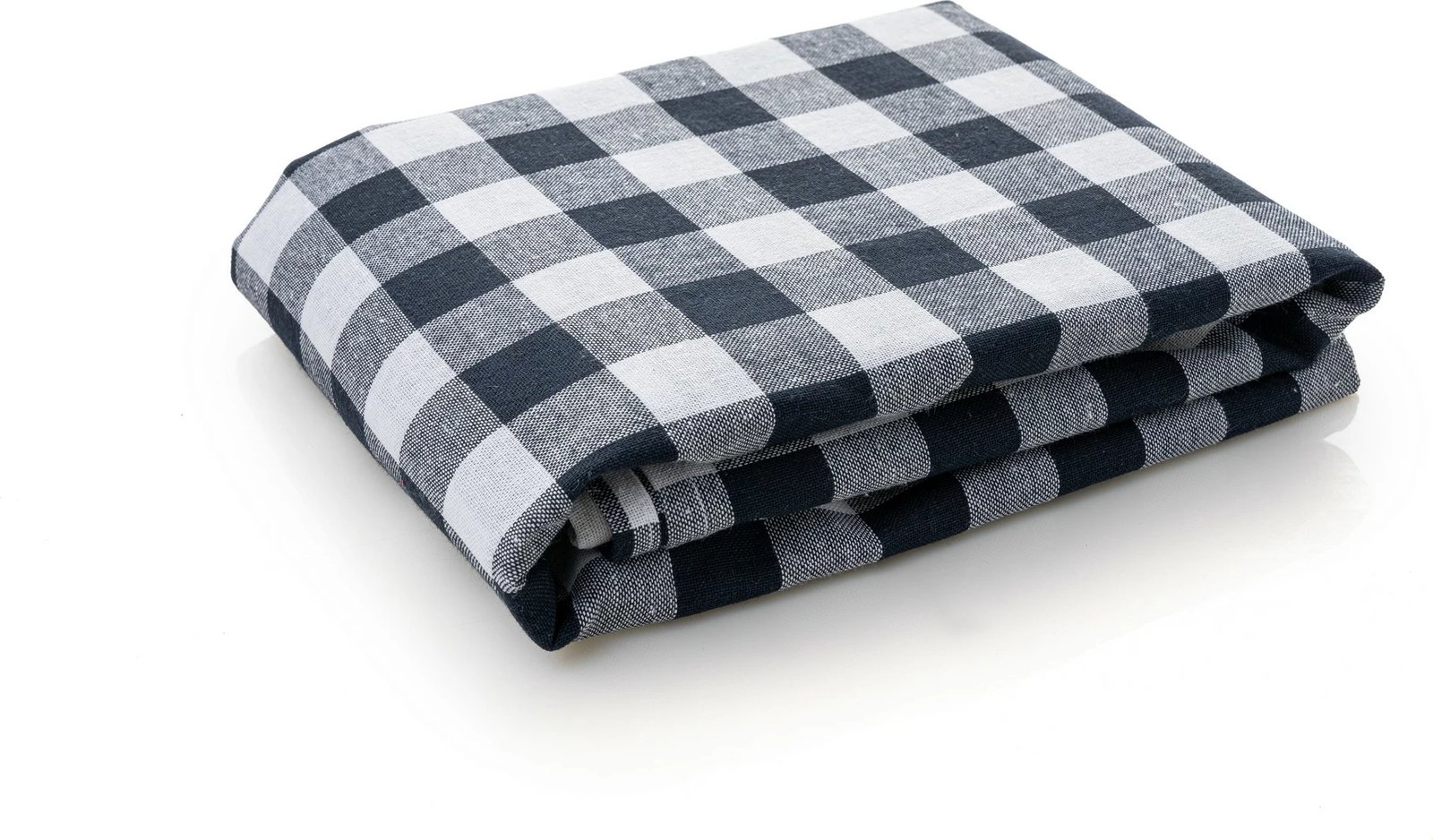 Mbulesë tavoline Hermia, kareli, 160x160cm, e zezë dhe e bardhë