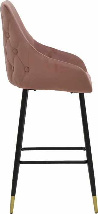 Karrige për bar Lithe metal ngjyrë ari e zezë-kadife mollë e kalbur 47x44x98cm