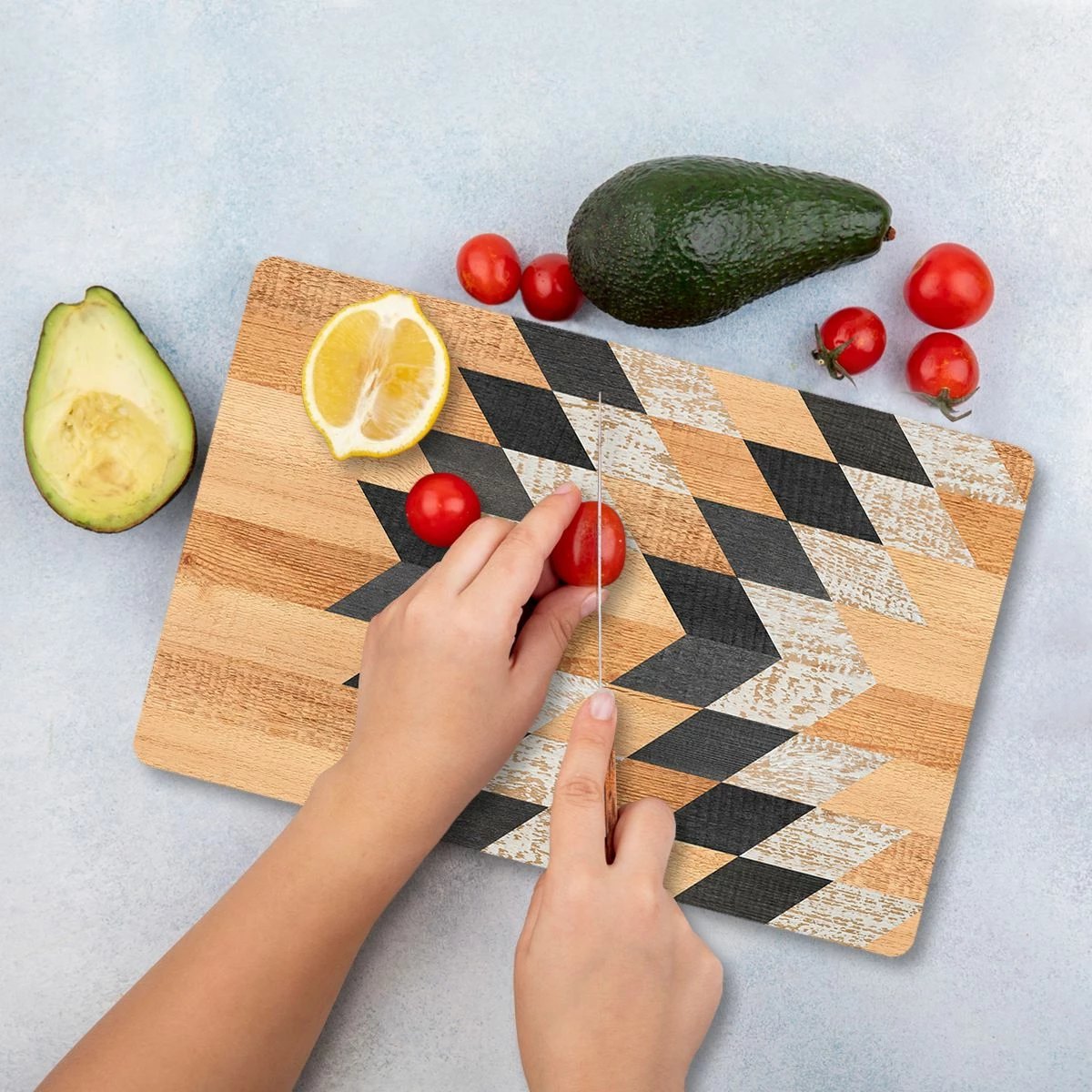 Dërrasë prerëse Hermia, Ckt125 - 3040, xham i temperuar, shumëngjyrëshe, 30x40cm