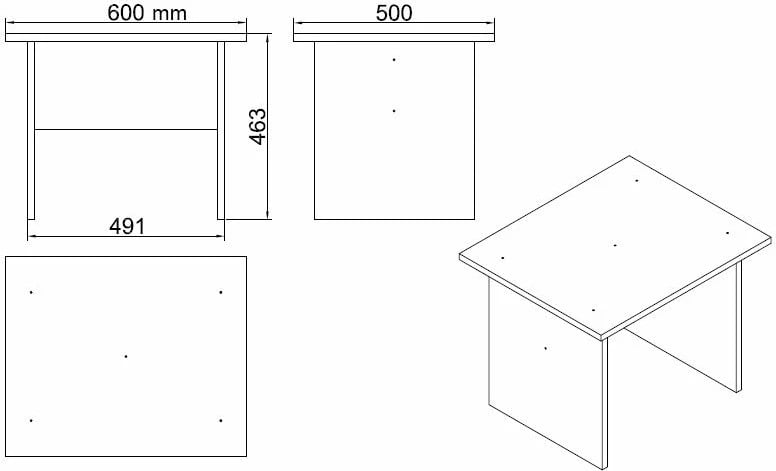 Set mobiljesh për zyre Hanah Home, Vo14-Ob, ngjyrë lis dhe e zezë