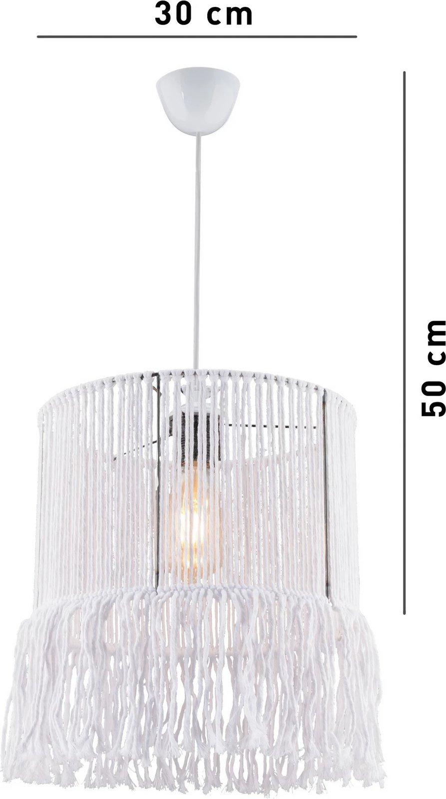 Llambë tavani Opviq, Ness Macrame, e bardhë