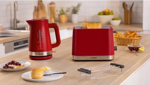 Toster Bosch TAT4M224, 2 feta, 950 W, e kuqe
