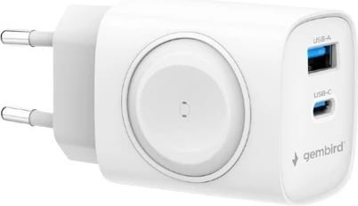 Karikues muri Gembird TA-UC-PDQCW20-01-W, 20W, USB-A & USB-C, i bardhë