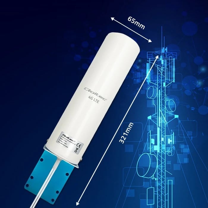 Antenë Qoltec 57044 4G LTE, 5dBi, omnidireksionale, për jashtë, Çelik