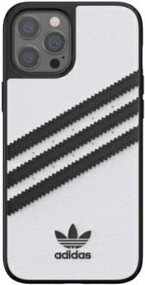 Mbështjellës Adidas OR Moulded Case PU për iPhone 12 Pro Max, Bardhë/Zi