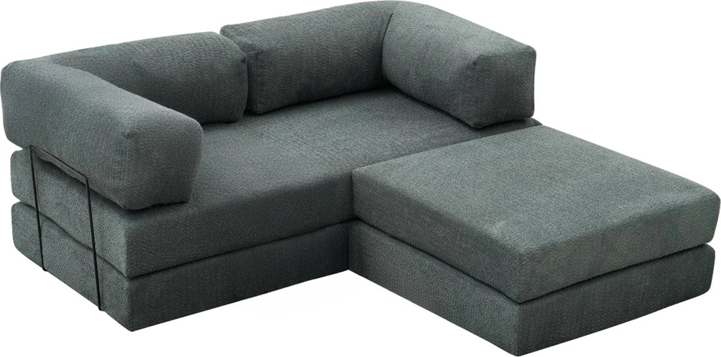 Këndare Comfort Mini, stof 100% chenille, ngjyrë e gjelbër, 190x95x75cm