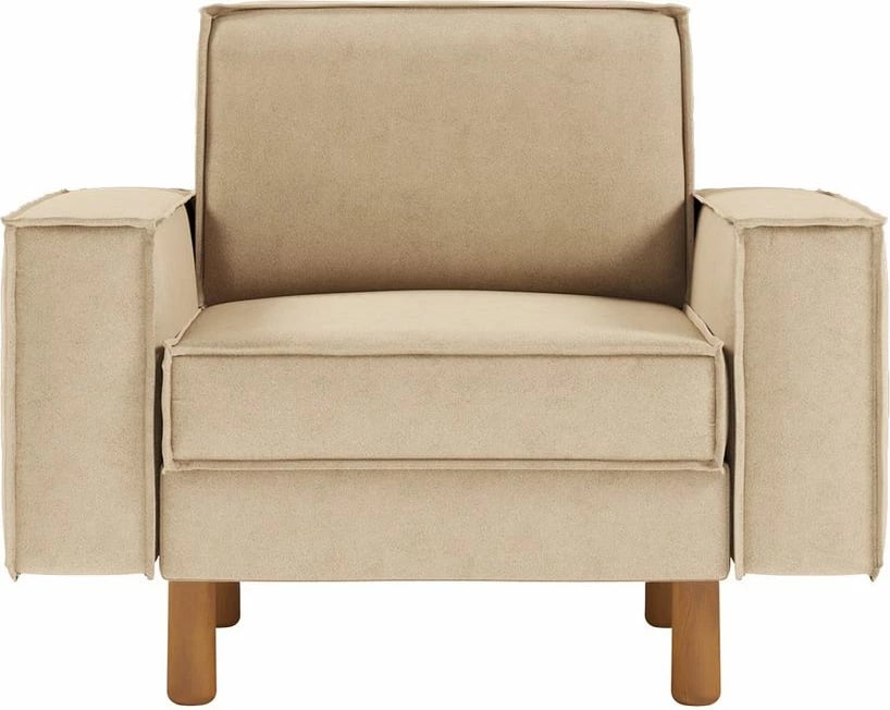 Karrige një vendëshe Atelier del Sofa, ngjyrë rëre, këmbë dru arre, Sparrow 1