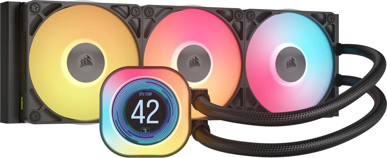 Ftohës procesori Corsair iCUE LINK TITAN 360 RX LCD, 3x12cm, RGB, i zi