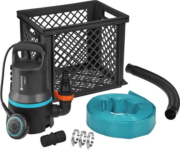 Pompë uji Gardena Hochwasser-Set 9000, 300W, 9000 l/h, e zezë
