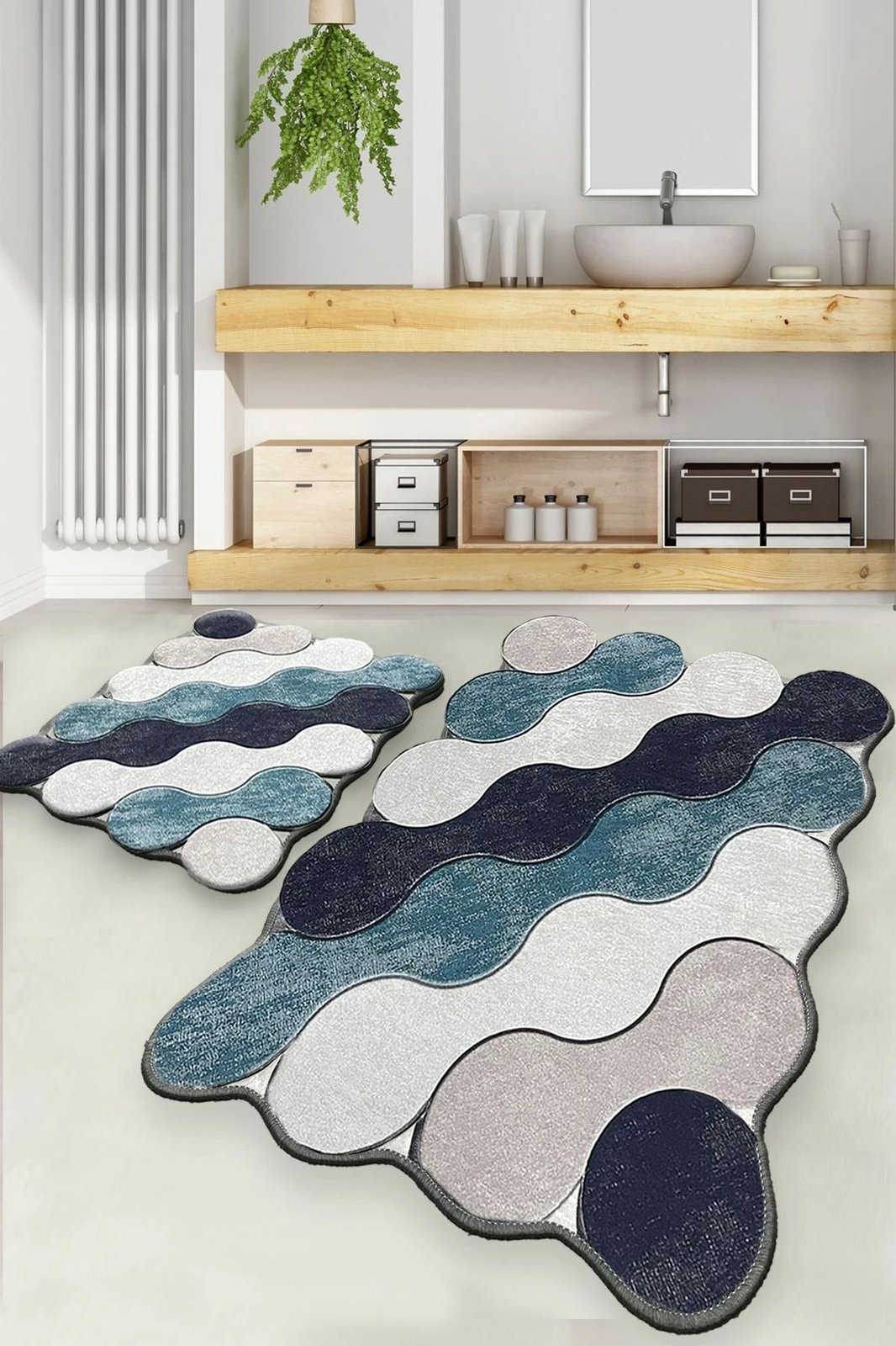 Set tapetash për banjo (2 copë), Mijölnir, rrethore, ngjyrë kaltër