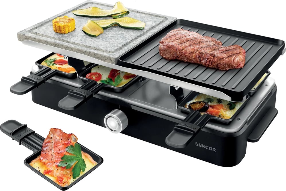 Grill elektrik Sencor Raclette SBG 0260BK, 1400 W, hirtë/ zezë