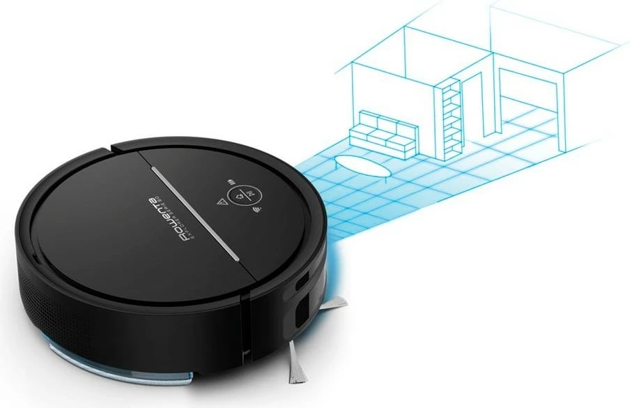 Fshesë me korrent robotike, Rowenta, X-Plorer Series 80 RR7755WH, 0.70L, deri 120 min, aplikacion dhe asistentë zanorë, e zezë