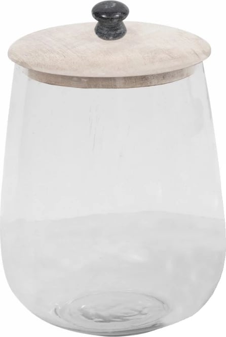 Kavanoz qelqi me kapak druri, ngjyrë e bardhë e larë, 18x18x26 cm