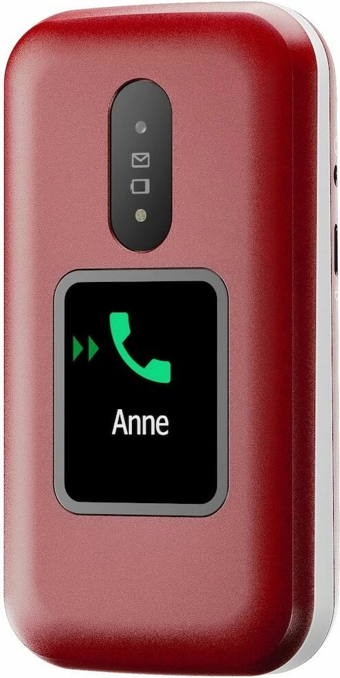 Celular Doro 2880, Clamshell, Single SIM, 320 x 240 pixels, Bluetooth, 1000 mAh, Kuq, Bardhë