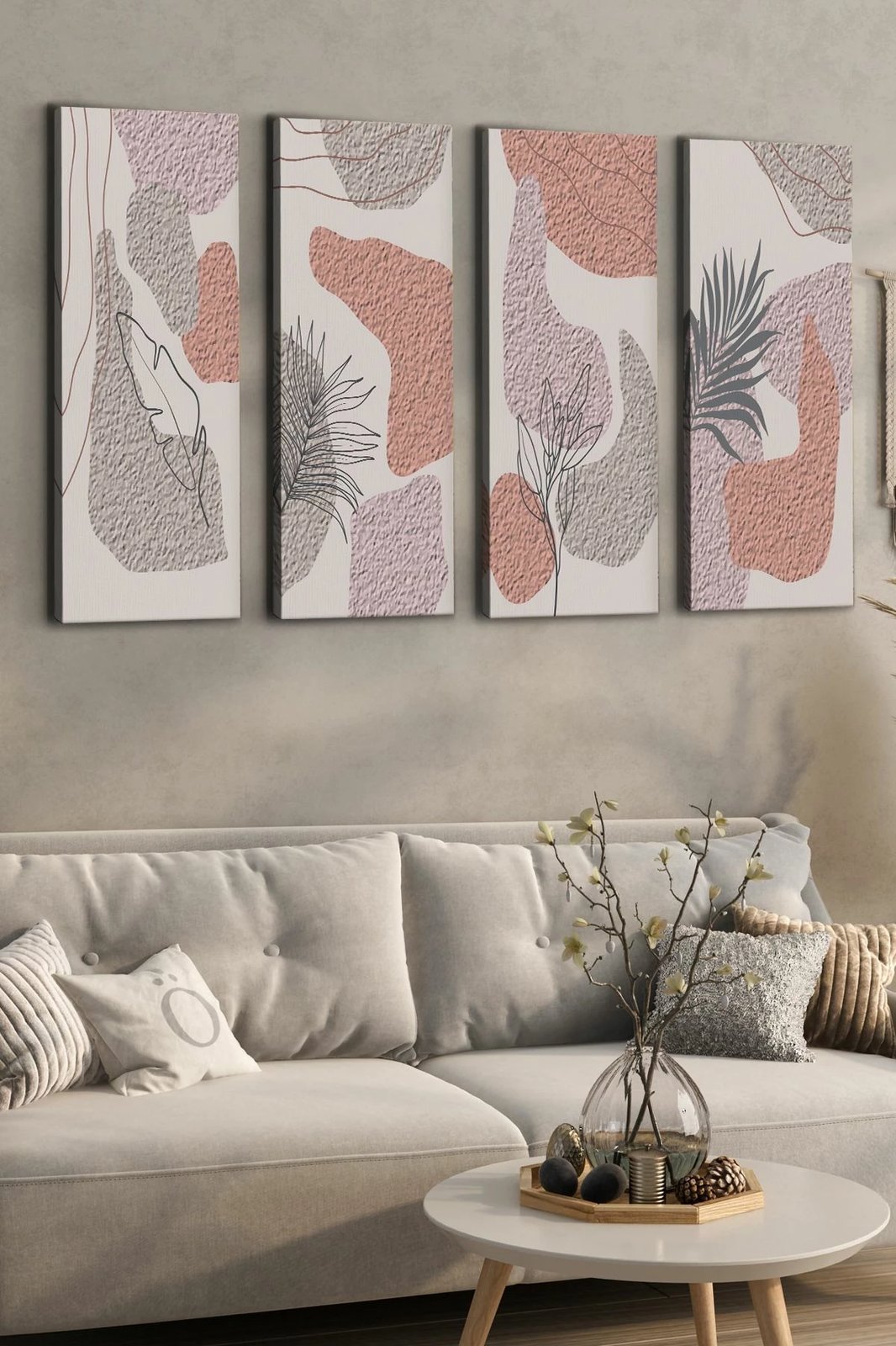 Set pikturash dekorative në kanavacë (4 copë), Wallity, Ersycnvs4Asm8