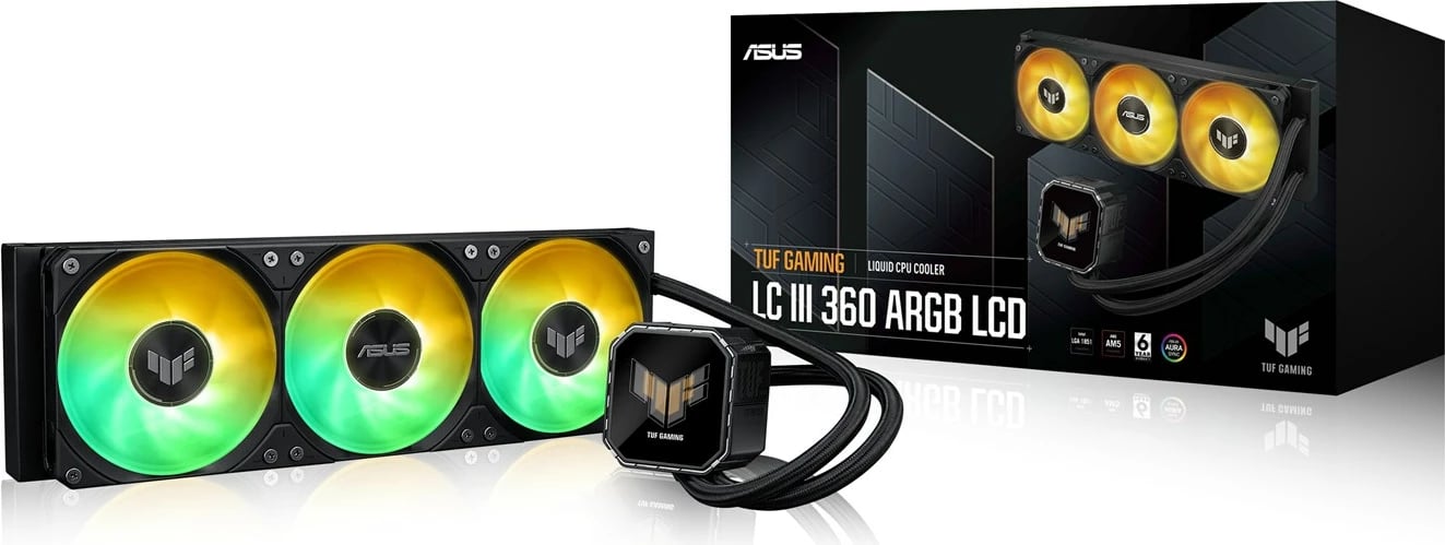 Ftohës uji all-in-one ASUS TUF Gaming LC III 360 ARGB LCD, 3x12 cm, i zi Ftohës uji all-in-one ASUS TUF Gaming LC III 360 ARGB LCD, 3x12 cm, i zi