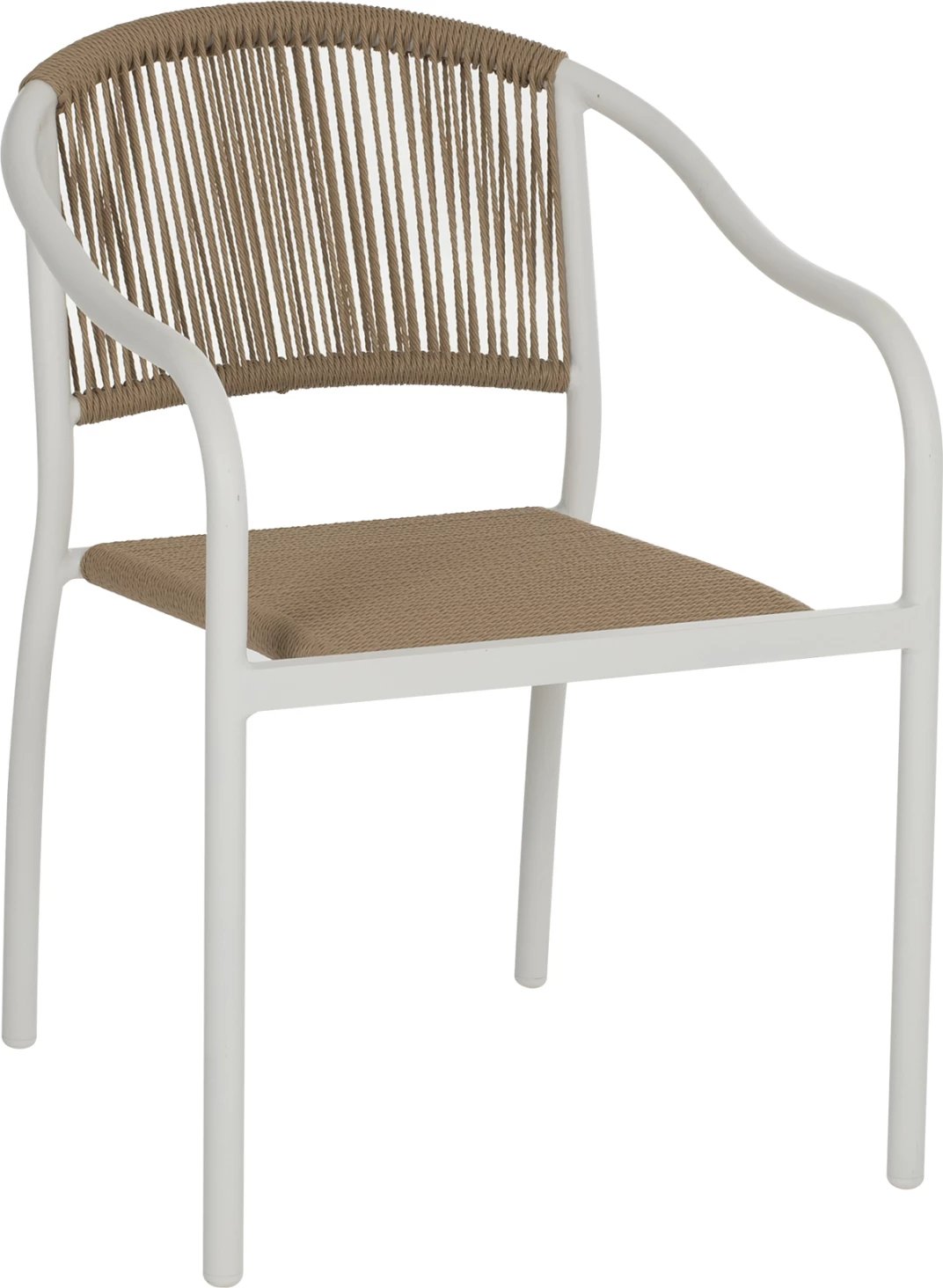 Karrige alumini e bardhë me PE rattan FH5856.01 57x63x80Hcm