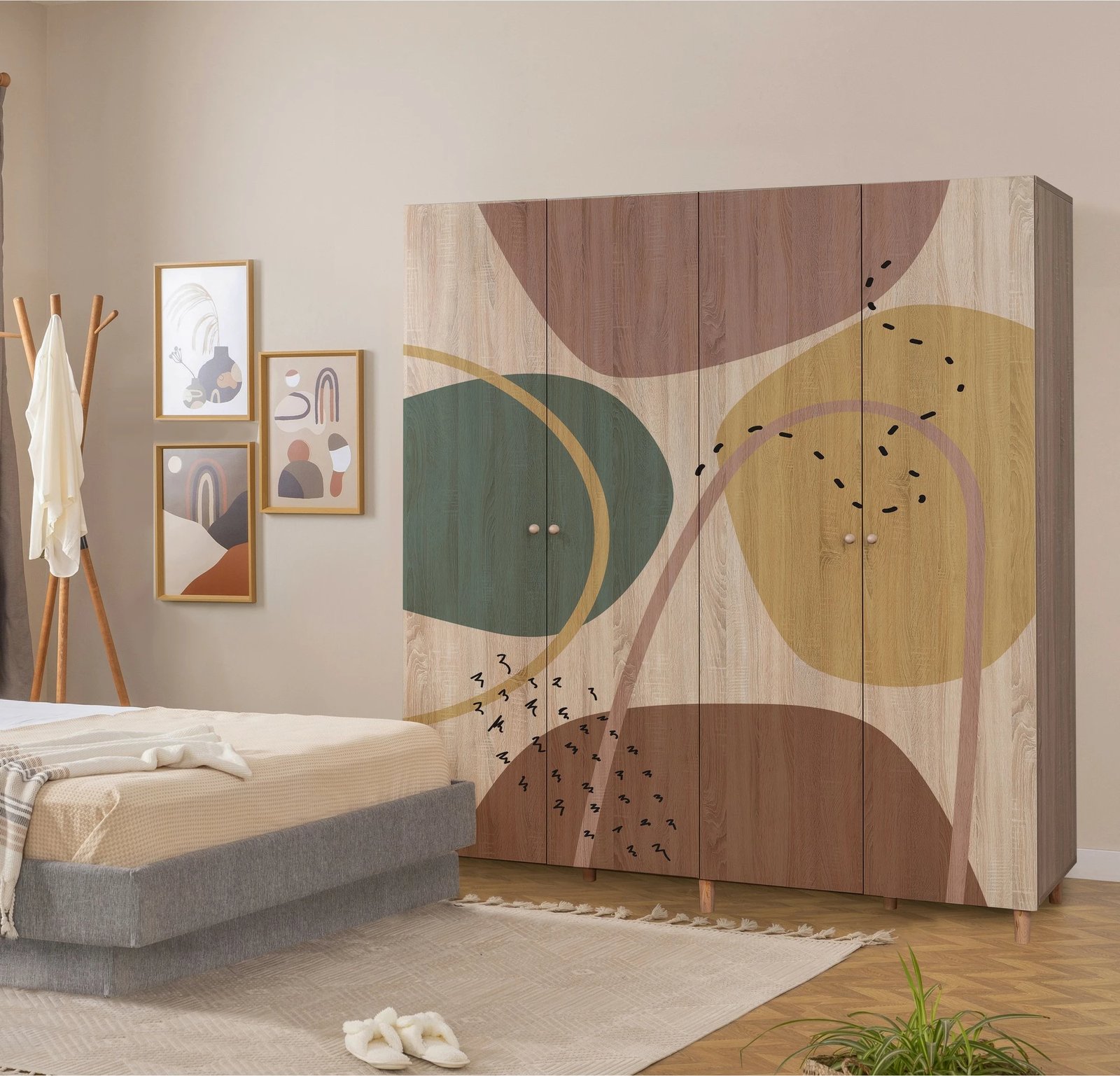 Dollap Hanah Home, Loni 4, ngjyrë sonomo, 180x192x52cm