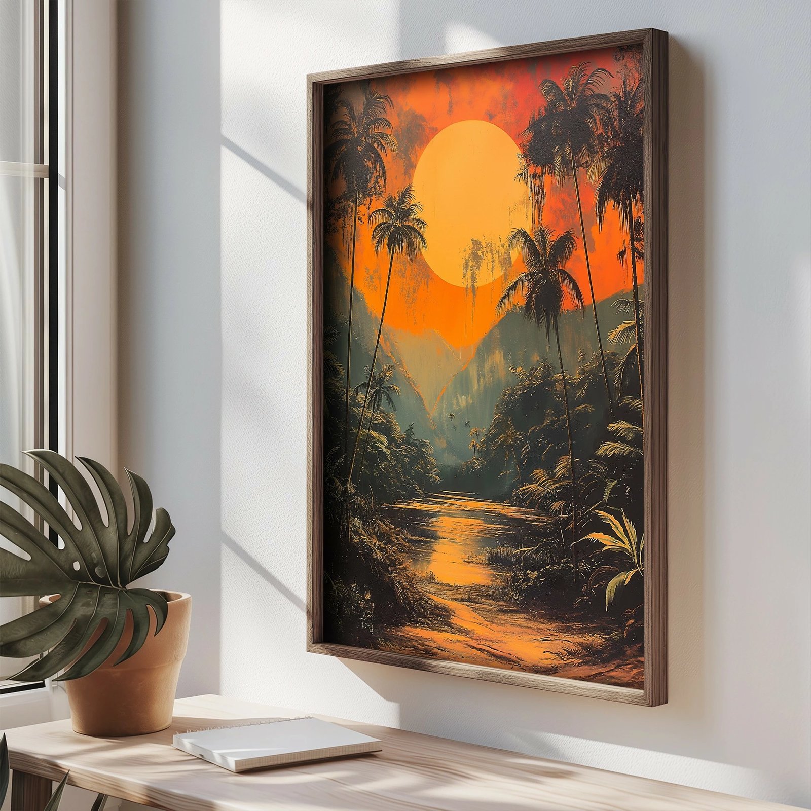 Pikturë dekorative me kornizë MDF, Wallity, TUN085-L, shumëngjyrëshe, 35x47x2 cm