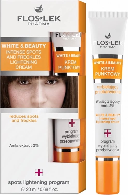 Krem zbardhues për njolla dhe pika Floslek White & Beauty Spot Correcting Brightening Cream për femra, 20ml