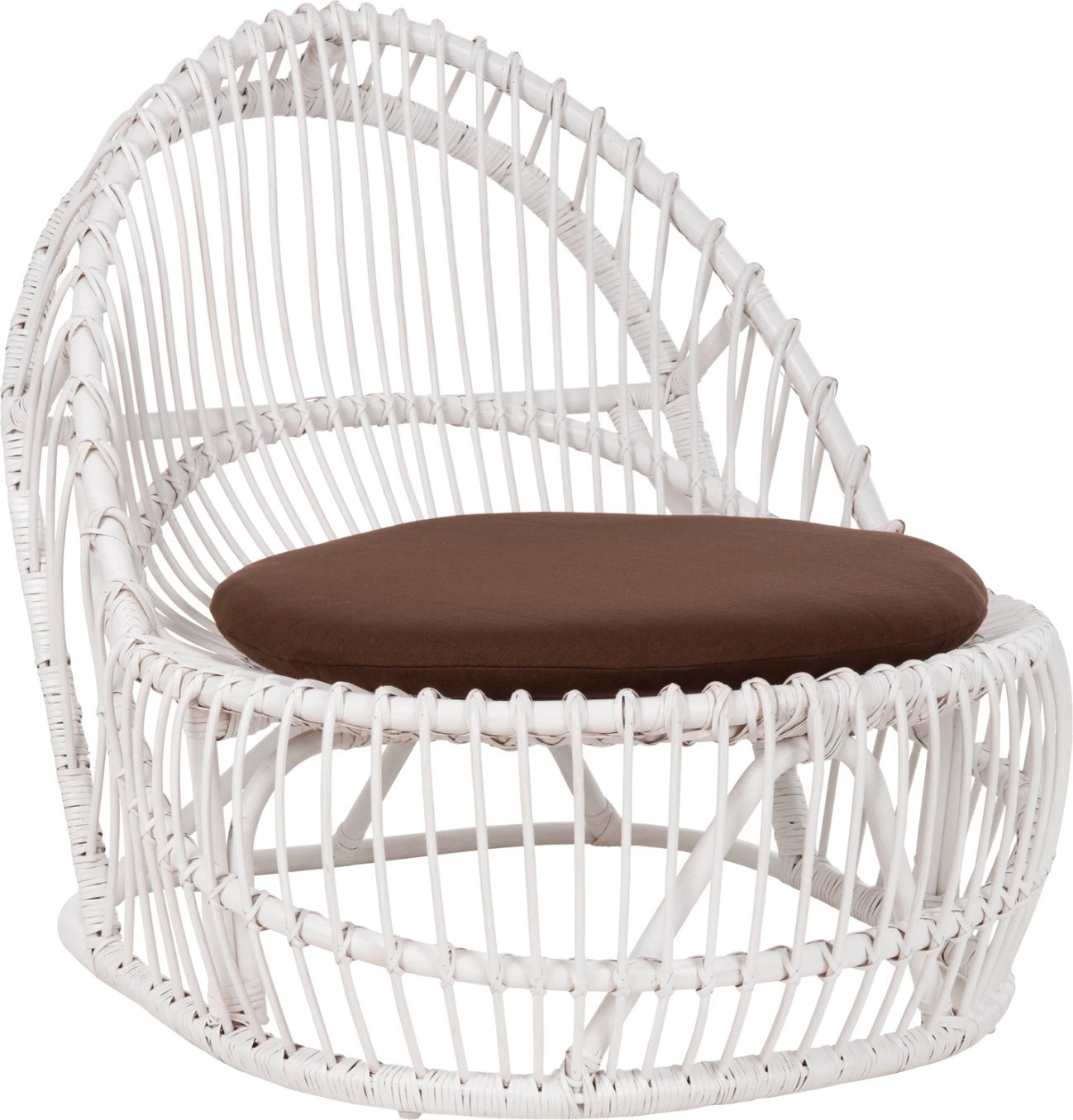 Karrige për krahë ENTROPY FH9840.02, rattan, ngjyrë bardhë-kafe, jastëk, 80x97x85H cm