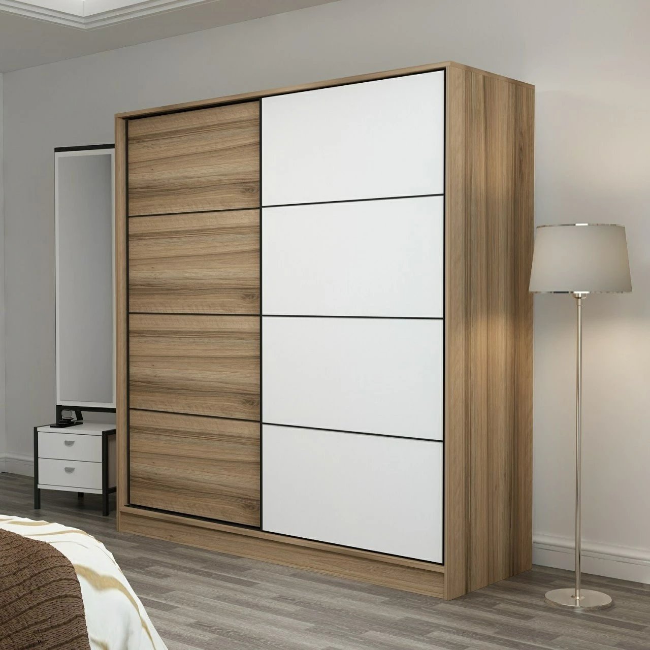 Dollap Skye Decor, Dore dhe i bardhë, 3983