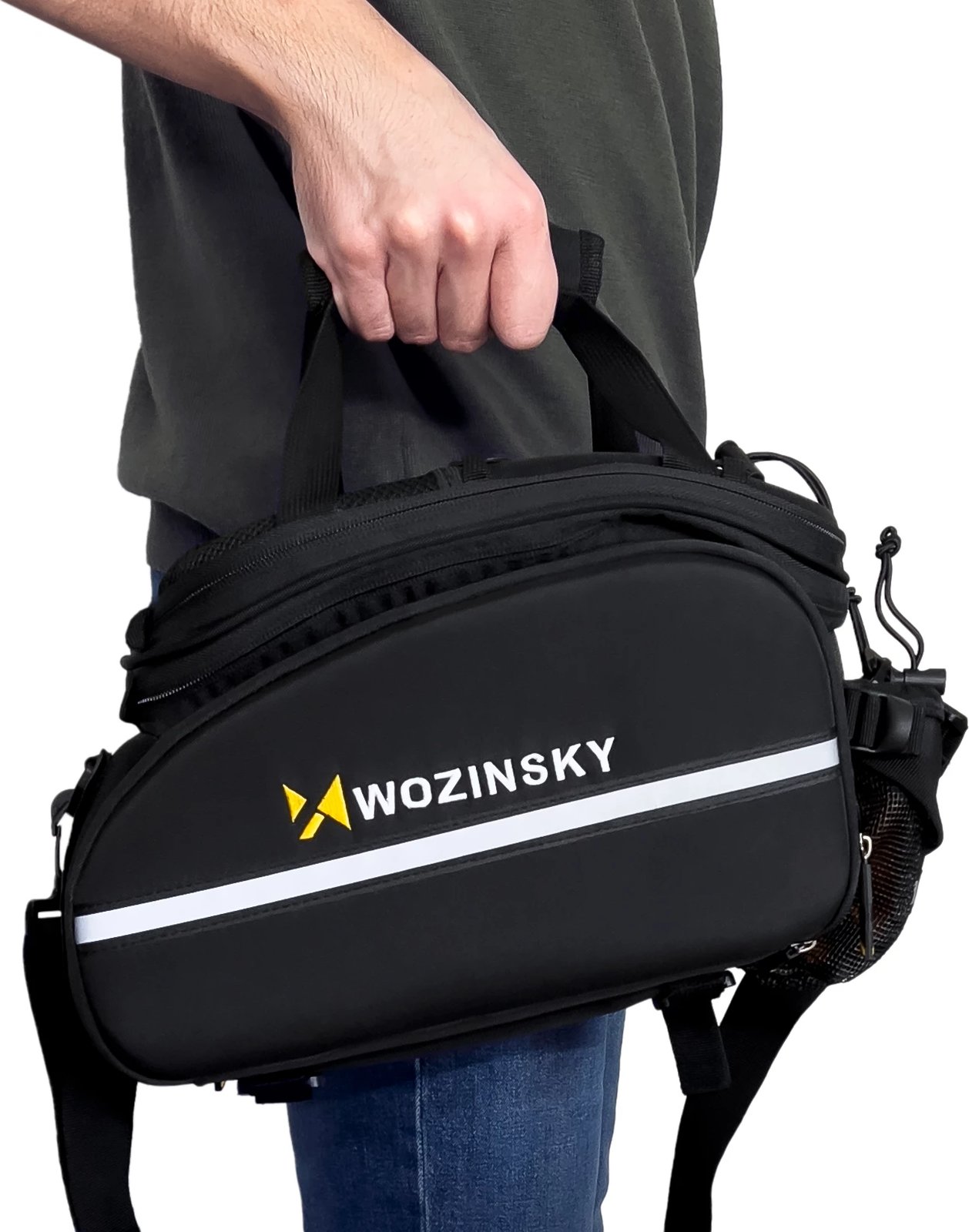 Çantë biçiklete Wozinsky WBB19BK, 35L, me mbulesë shiu, e zezë Çantë biçiklete Wozinsky WBB19BK, 35L, me mbulesë shiu, e zezë