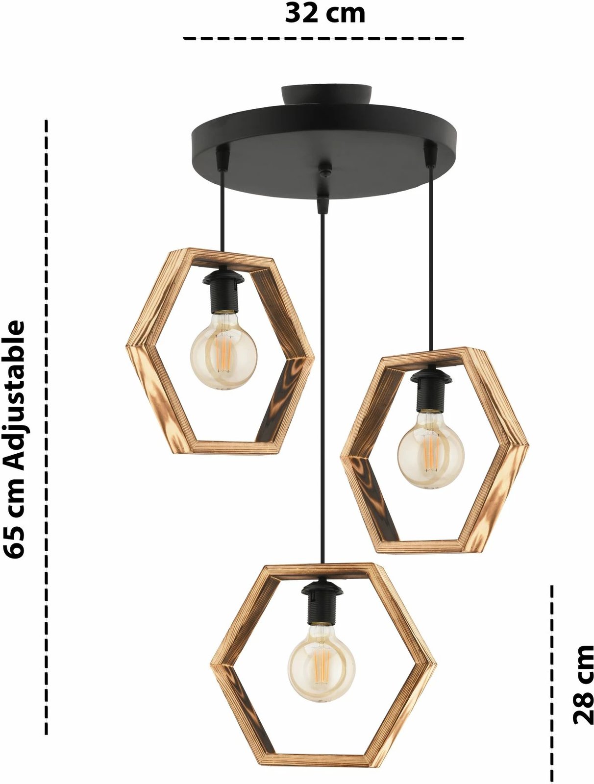 Llambë varëse Opviq, Hexagon Triple B, natyrale/zezë