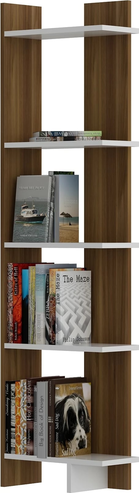 Raft librash Hanah Home, Als, ngjyrë arre dhe e bardhë