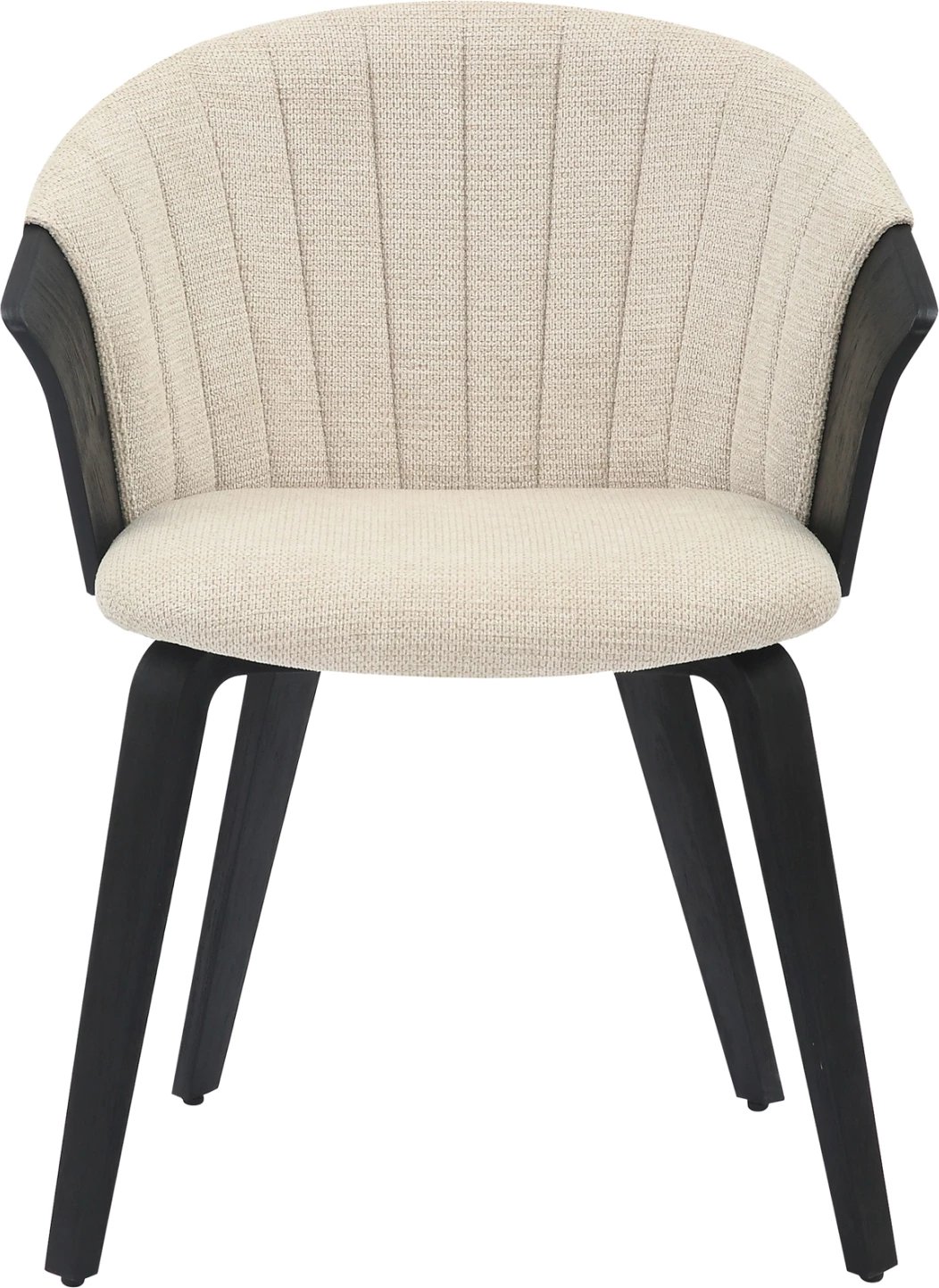 Karrige për ngrënie JESPER FH9977.02, kornizë prej druri, pëlhurë e zezë-ekru, 61x54x74H cm