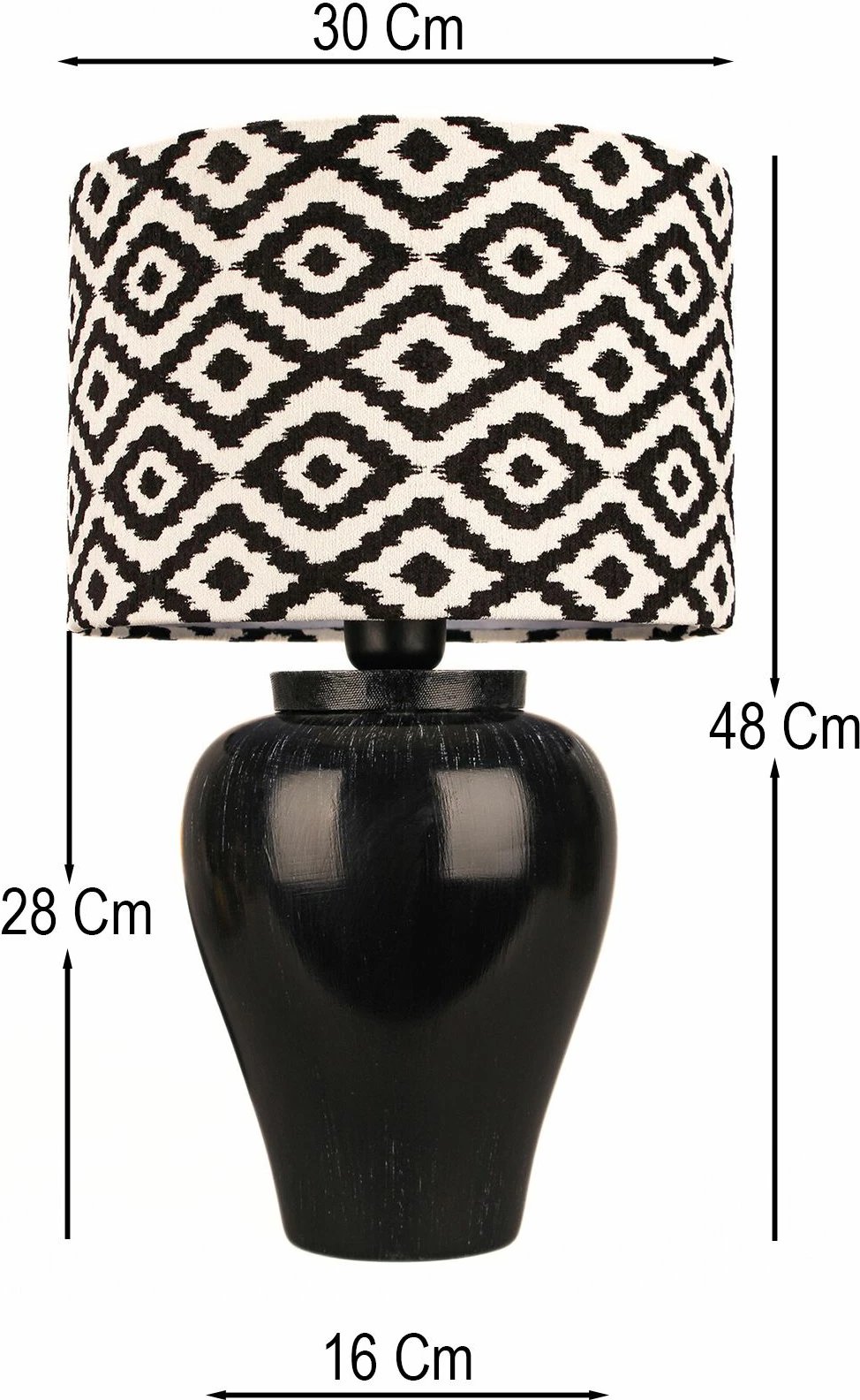 Llambë tavoline Opviq, BK102, shumëngjyrëshe, trup qeramike, kapak kadife, 48cm