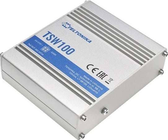 Swiçi Teltonika TSW100, 5p Gigabit PoE 802.3at/af, shtëpi alumini