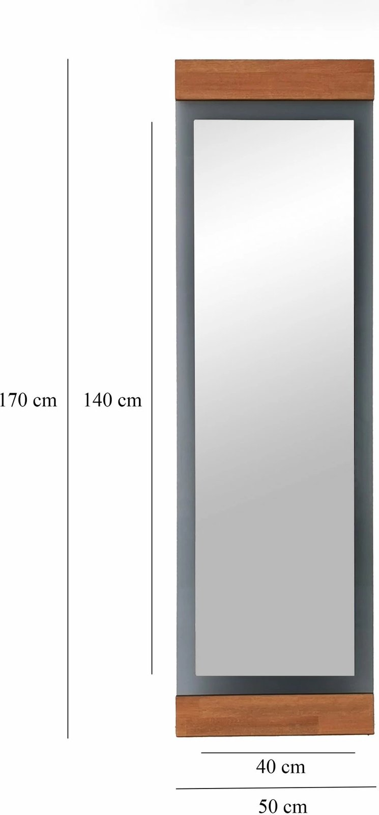 Pasqyrë e gjatë Cheval, Hanah Home, Murano, ngjyrë lisi dhe fume