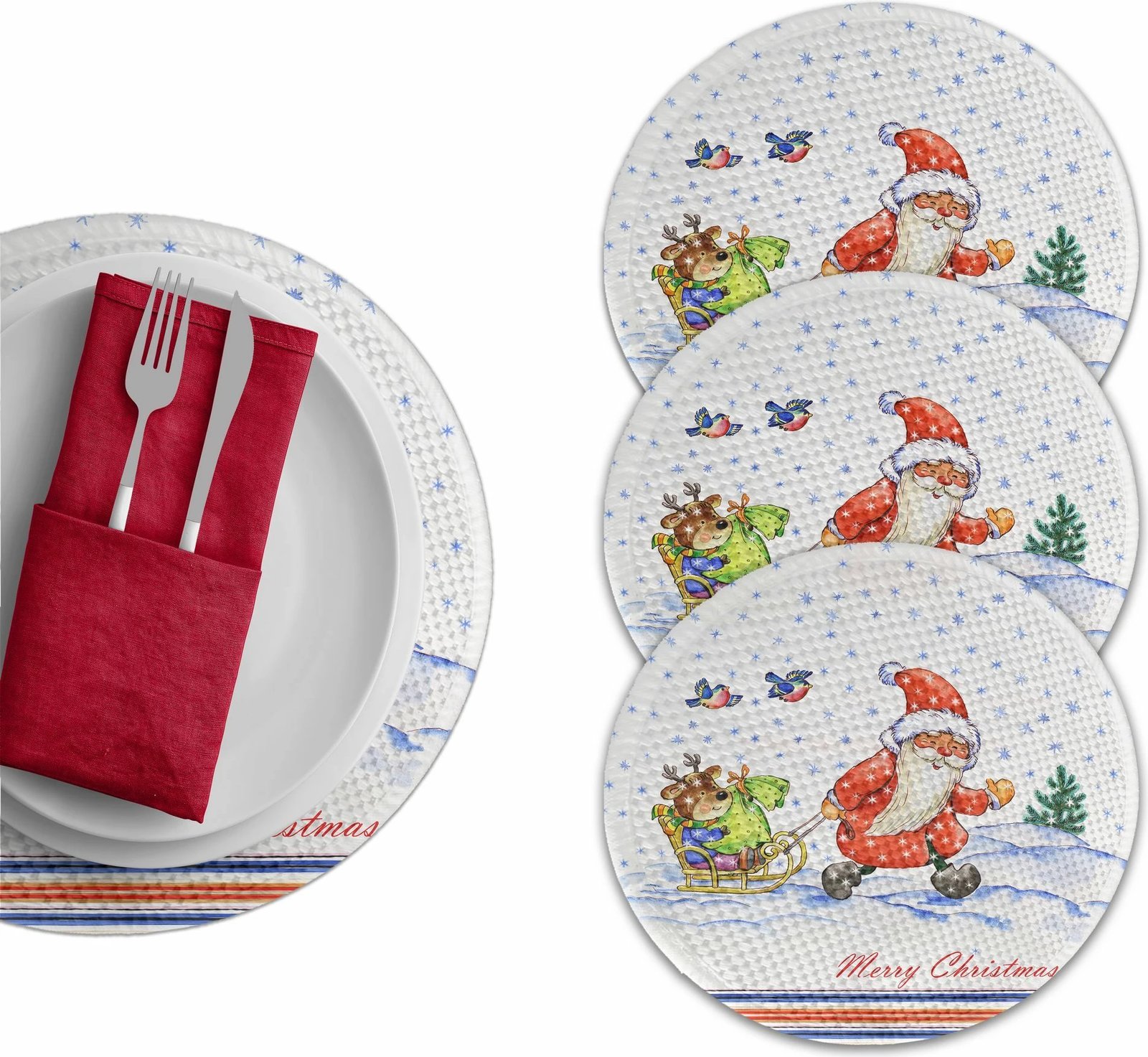 Set nënshtrues tavoline Hermia Concept, shumëngjyrësh, 4 copë, 37cm