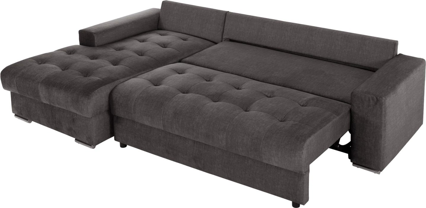 Divan qoshe (majtas) me shtrat dhe hapësirë ruajtjeje CLANCY FH3281.02L, pëlhurë antracit, 308x181x92H cm