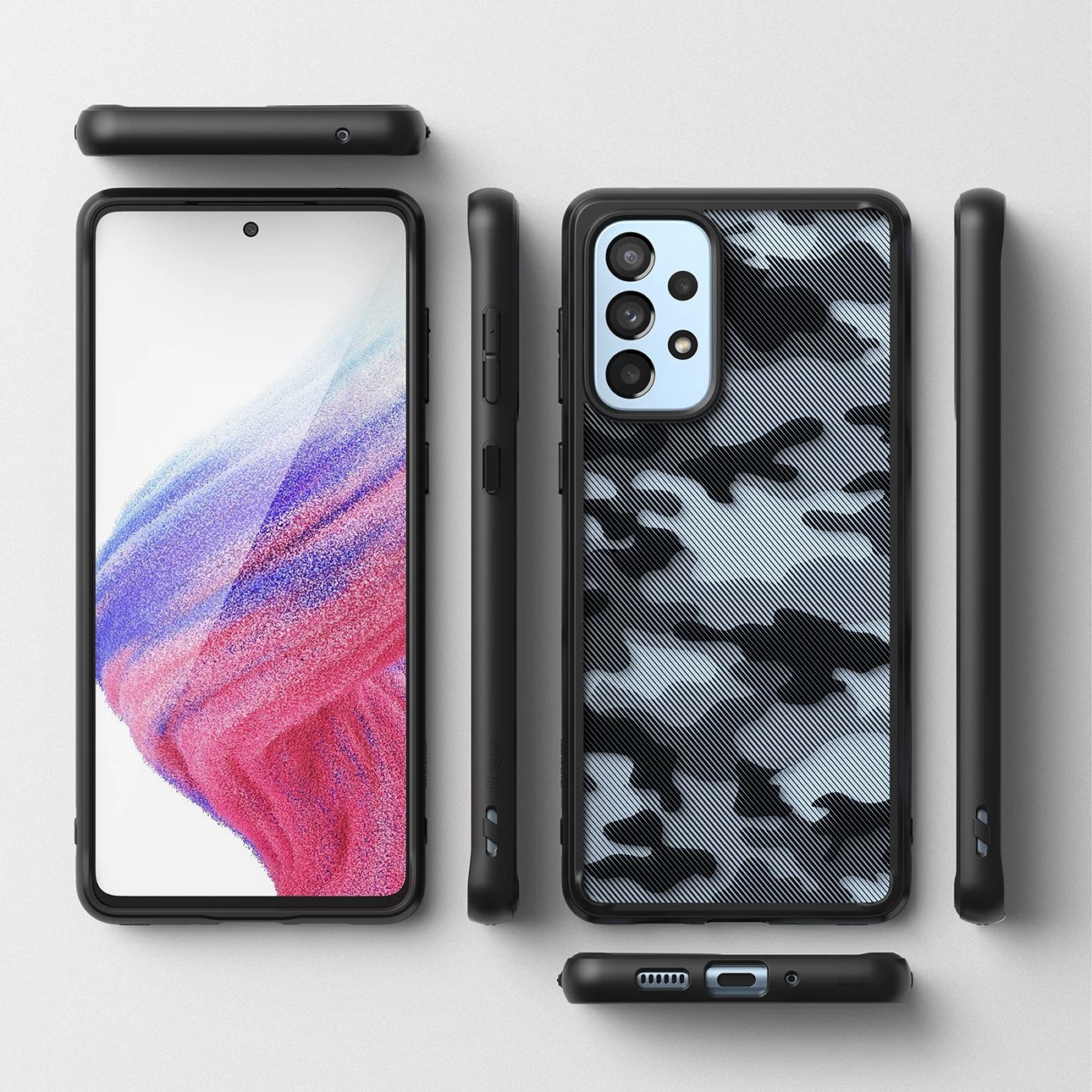 Mbështjellës Ringke Fusion Matte për Samsung Galaxy A73, moro, zi/gri
